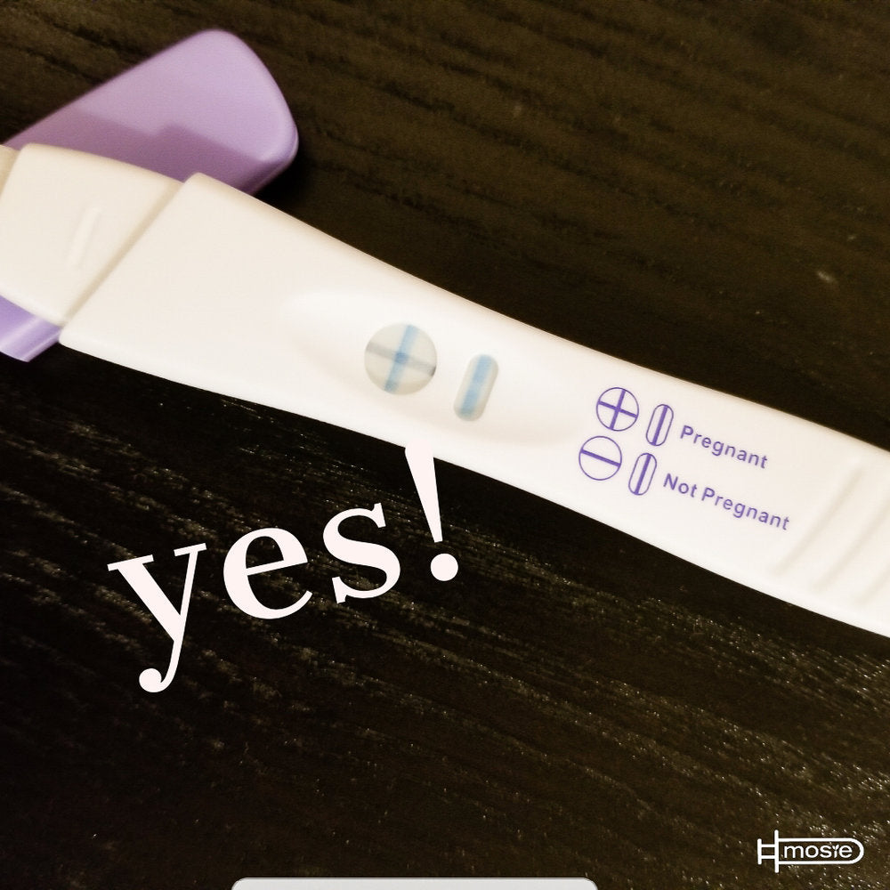 positive pregnancy test from a mosie user