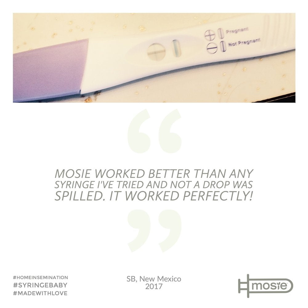 positive pregnancy test from a mosie user