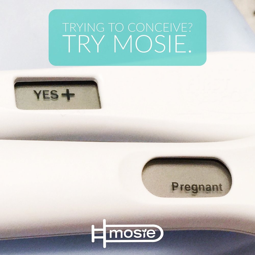 two positive pregnancy tests from a Mosie user